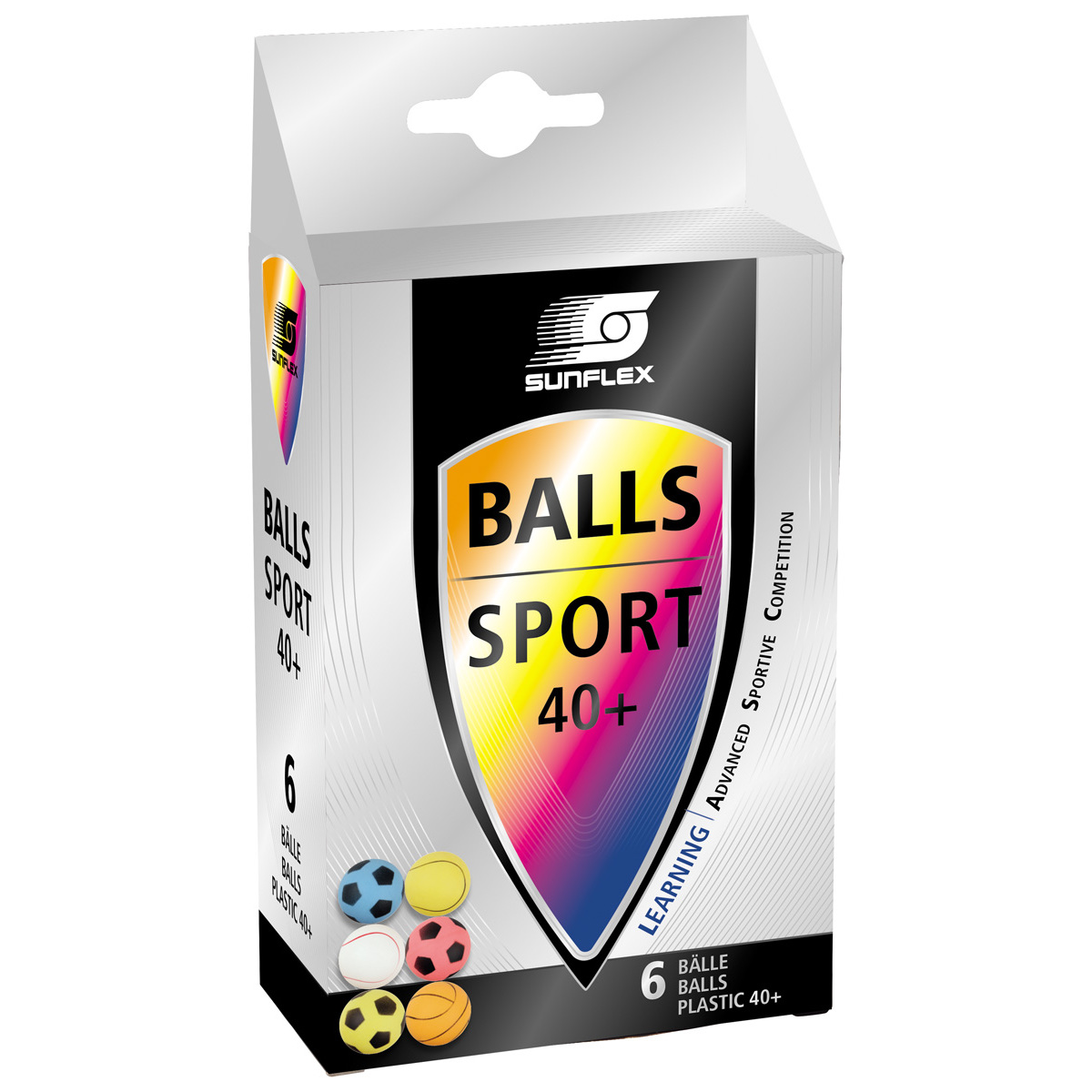 Sunflex Tischtennisbälle 6 Bälle Gelb-RotTischtennisball Plastikball Ball 